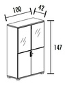 ARMOIRE TAK avec portes mixtes