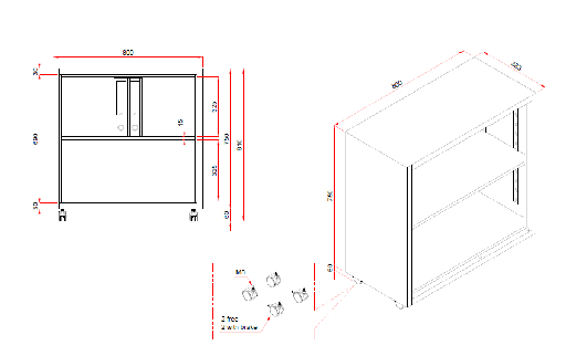 DESSERTE DE BUREAU FERMEE