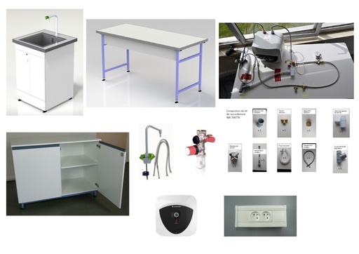 [LABOHAUTPROF] ENSEMBLE LABORATOIRE TABLE HAUTE PROFESSEUR