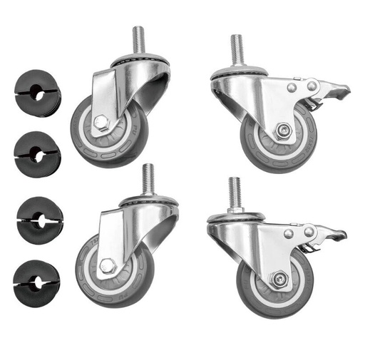 [ROULNISBETS] LOT DE 4 ROULETTES POUR TABLE INOX NISBETS